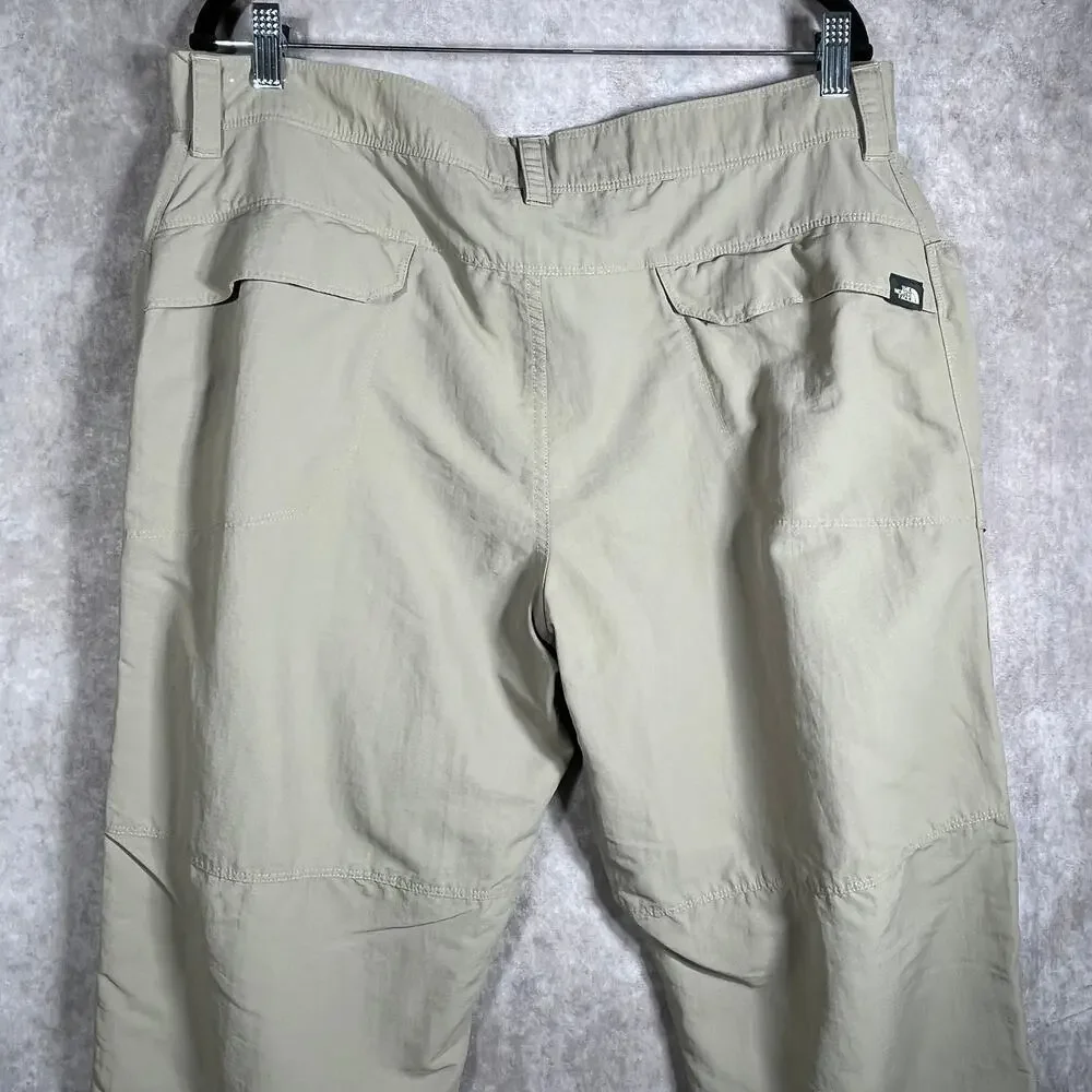 The North Face Pants Mens Size 40 Beige Khaki Nylon Outdoor‎ Hiking Pockets